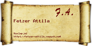 Fetzer Attila névjegykártya